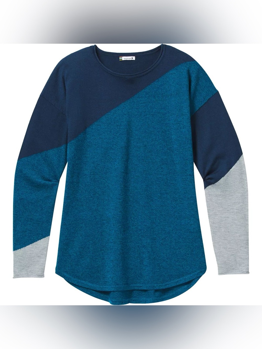 Smartwool. Shadow Pine Colorblock Sweater. Blue/Gray. Size XS.